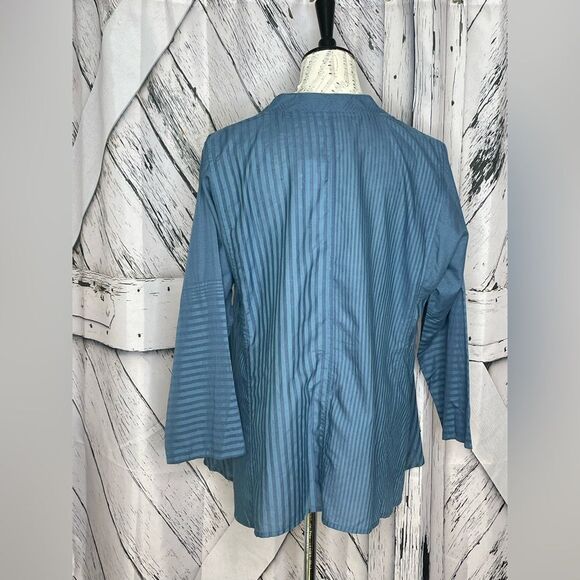 NWT Soft Surroundings Blue Stripe Commelina Kimono Top L - Picture 3 of 8
